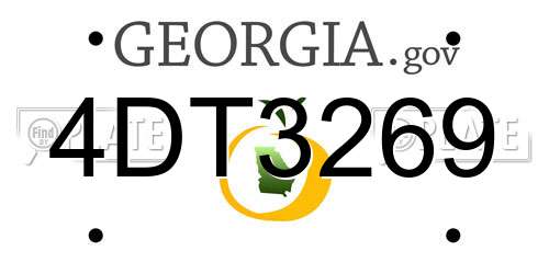 4DT3269 Georgia License Plate