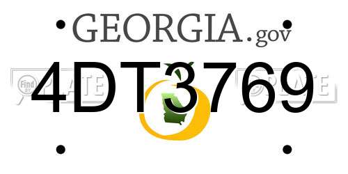 4DT3769 Georgia License Plate