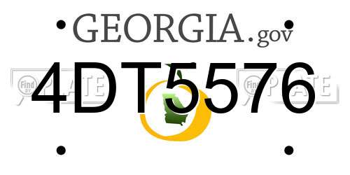 4DT5576 Georgia License Plate