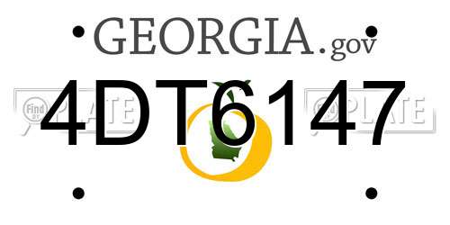 4DT6147 Georgia License Plate