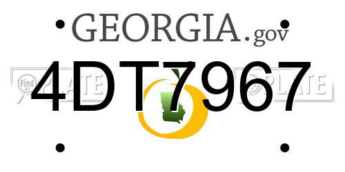 4DT7967 Georgia License Plate