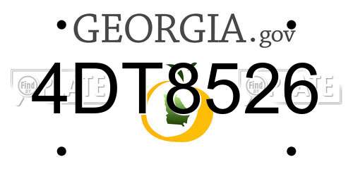 4DT8526 Georgia License Plate
