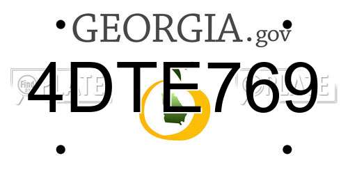 4DTE769 Georgia License Plate