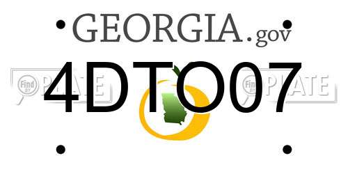 4DTO07 Georgia License Plate