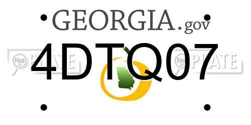 4DTQ07 Georgia License Plate