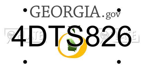 4DTS826 Georgia License Plate