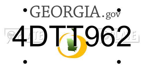 4DTT962 Georgia License Plate