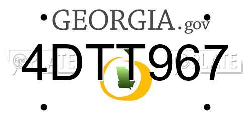 4DTT967 Georgia License Plate