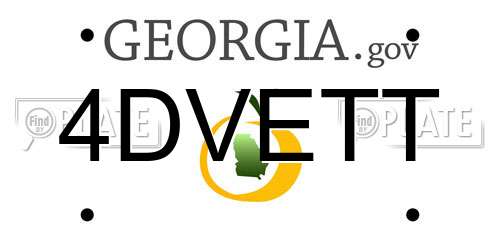 4DVETT Georgia License Plate