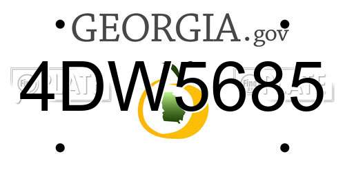 4DW5685 Georgia License Plate