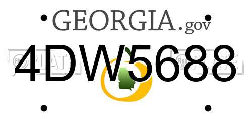 4DW5688 Georgia License Plate