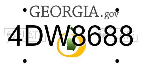 4DW8688 Georgia License Plate