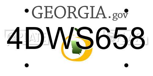 4DWS658 Georgia License Plate