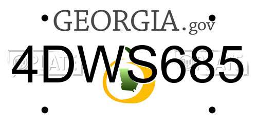 4DWS685 Georgia License Plate