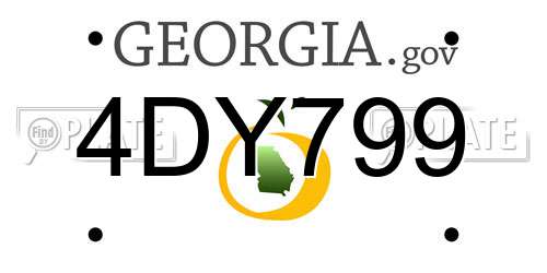 4DY799 Georgia License Plate