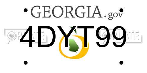 4DYT99 Georgia License Plate
