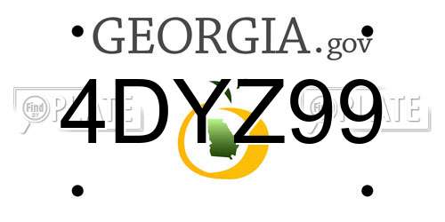 4DYZ99 Georgia License Plate