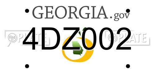 4DZ002 Georgia License Plate