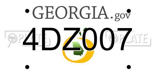 4DZ007 Georgia License Plate