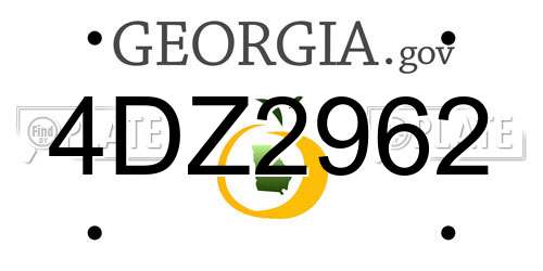 4DZ2962 Georgia License Plate