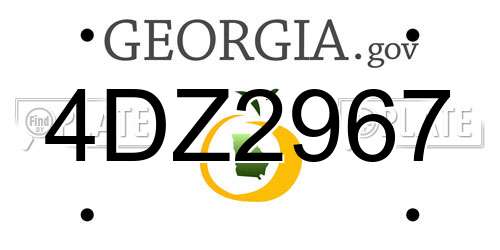 4DZ2967 Georgia License Plate