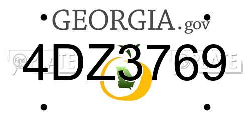 4DZ3769 Georgia License Plate