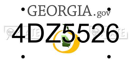 4DZ5526 Georgia License Plate