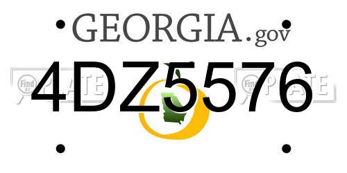 4DZ5576 Georgia License Plate