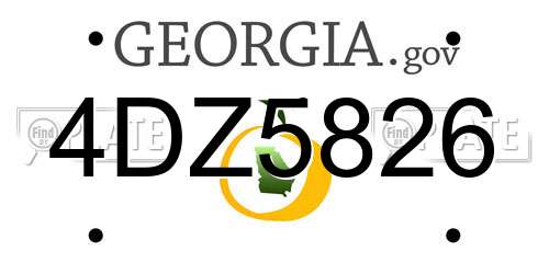 4DZ5826 Georgia License Plate