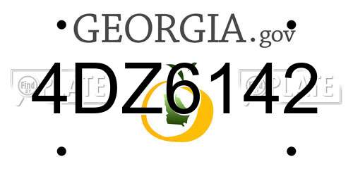 4DZ6142 Georgia License Plate
