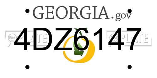 4DZ6147 Georgia License Plate
