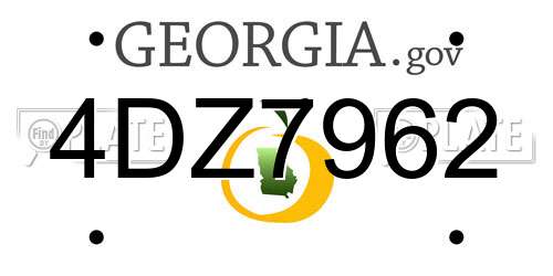 4DZ7962 Georgia License Plate
