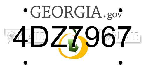 4DZ7967 Georgia License Plate