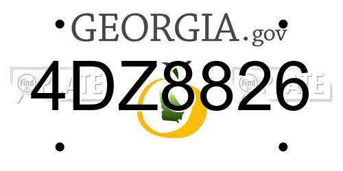 4DZ8826 Georgia License Plate