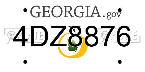 4DZ8876 Georgia License Plate