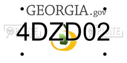 4DZD02 Georgia License Plate