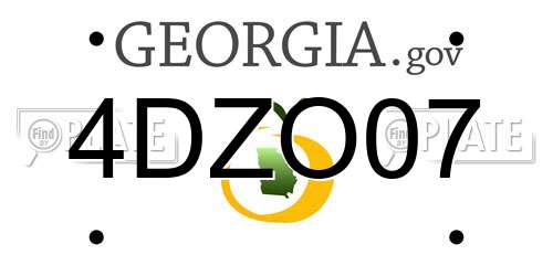 4DZO07 Georgia License Plate