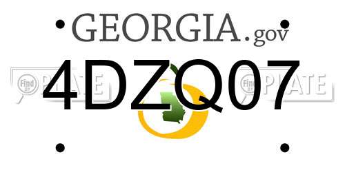 4DZQ07 Georgia License Plate