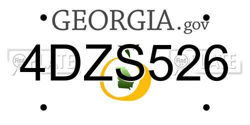4DZS526 Georgia License Plate