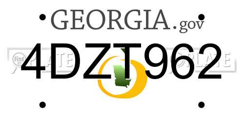 4DZT962 Georgia License Plate