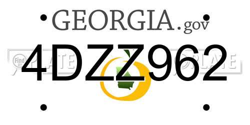 4DZZ962 Georgia License Plate