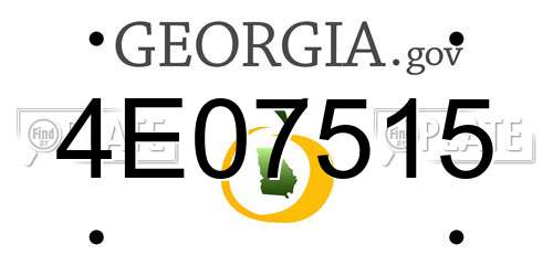 4E07515 Georgia License Plate