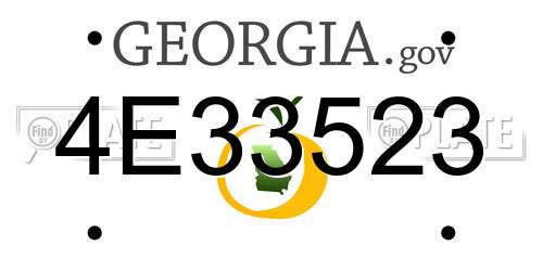 4E33523 Georgia License Plate