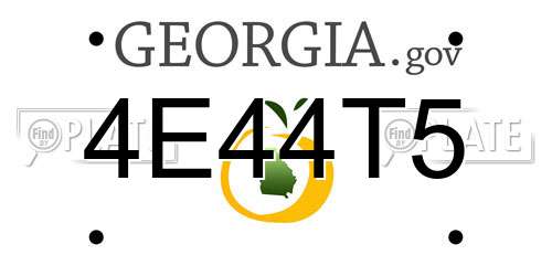4E44T5 Georgia License Plate