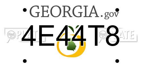 4E44T8 Georgia License Plate