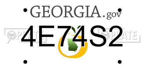 4E74S2 Georgia License Plate