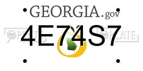 4E74S7 Georgia License Plate