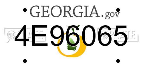 4E96065 Georgia License Plate