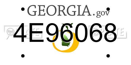 4E96068 Georgia License Plate
