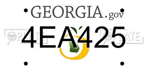 4EA425 Georgia License Plate